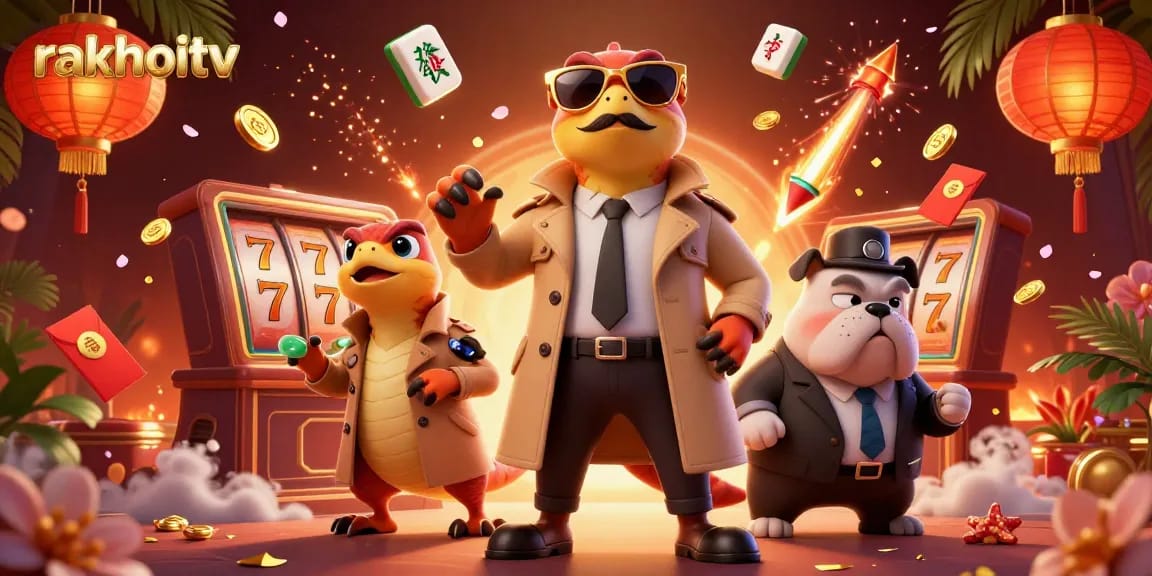Experience thrilling gameplay at rakhoitv where three raptors in a trench coat try to sneak into a VIP casino lounge.