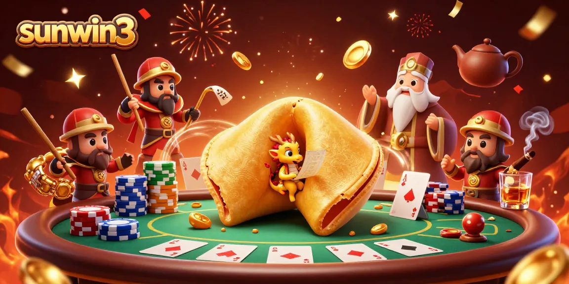 Experience the excitement of sunwin3 with a vibrant 3D casino scene full of poker action and golden rewards.