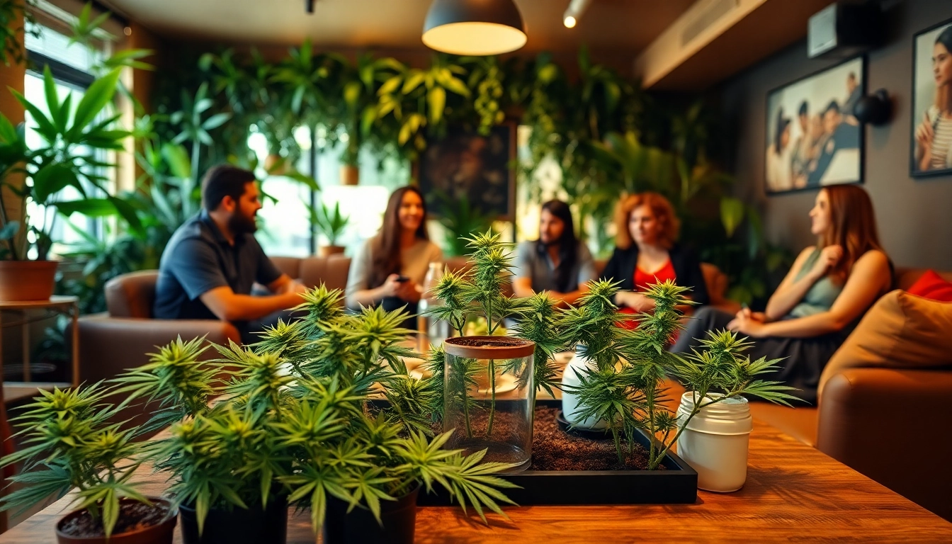 Asociación de cannabis Lloret de Mar, members enjoying a cozy and relaxing atmosphere in a social club.