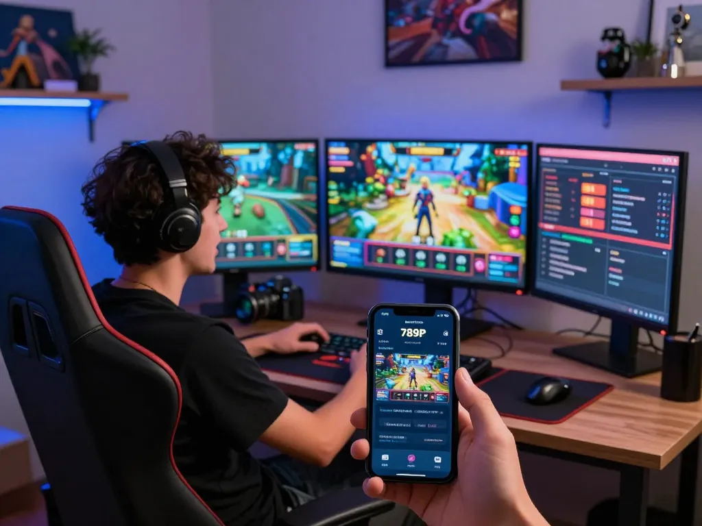 Player enjoying an exciting game session on 789P in a modern home office.
