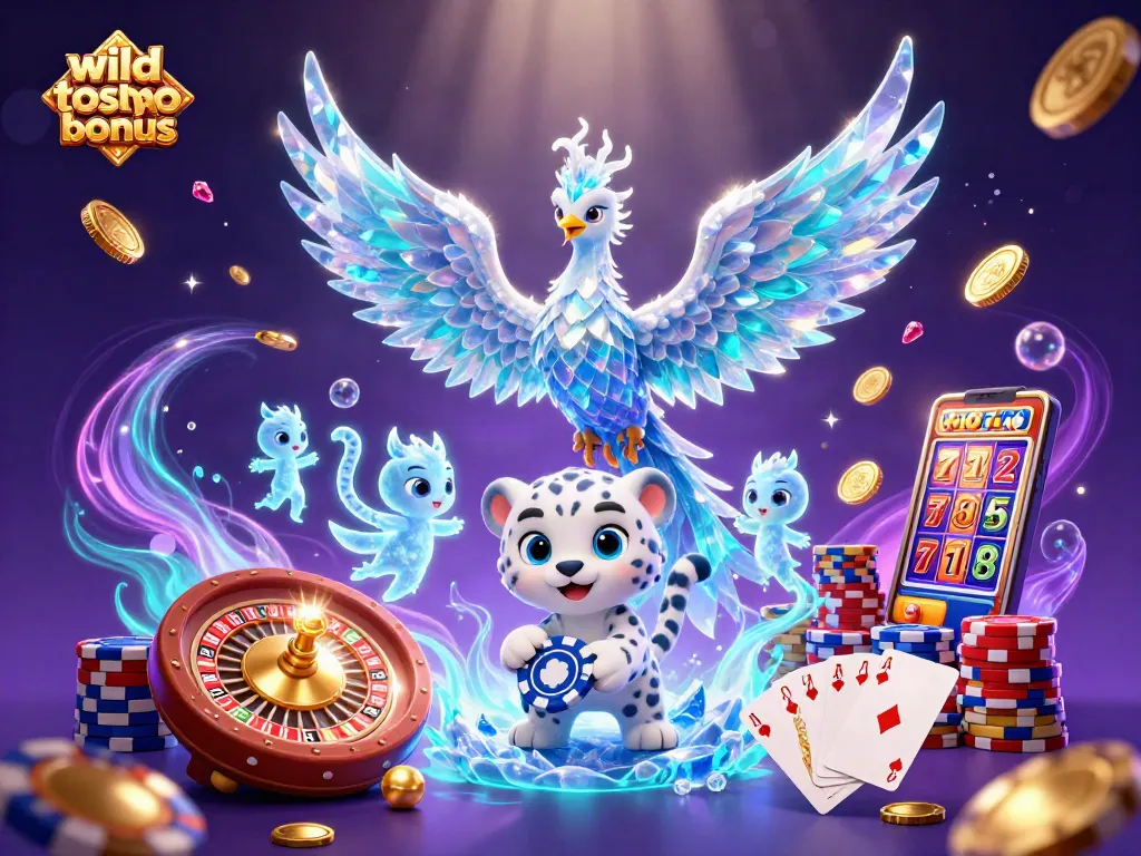 Win big with wild tokyo casino bonus and experience vibrant casino action in a 3D illustration.