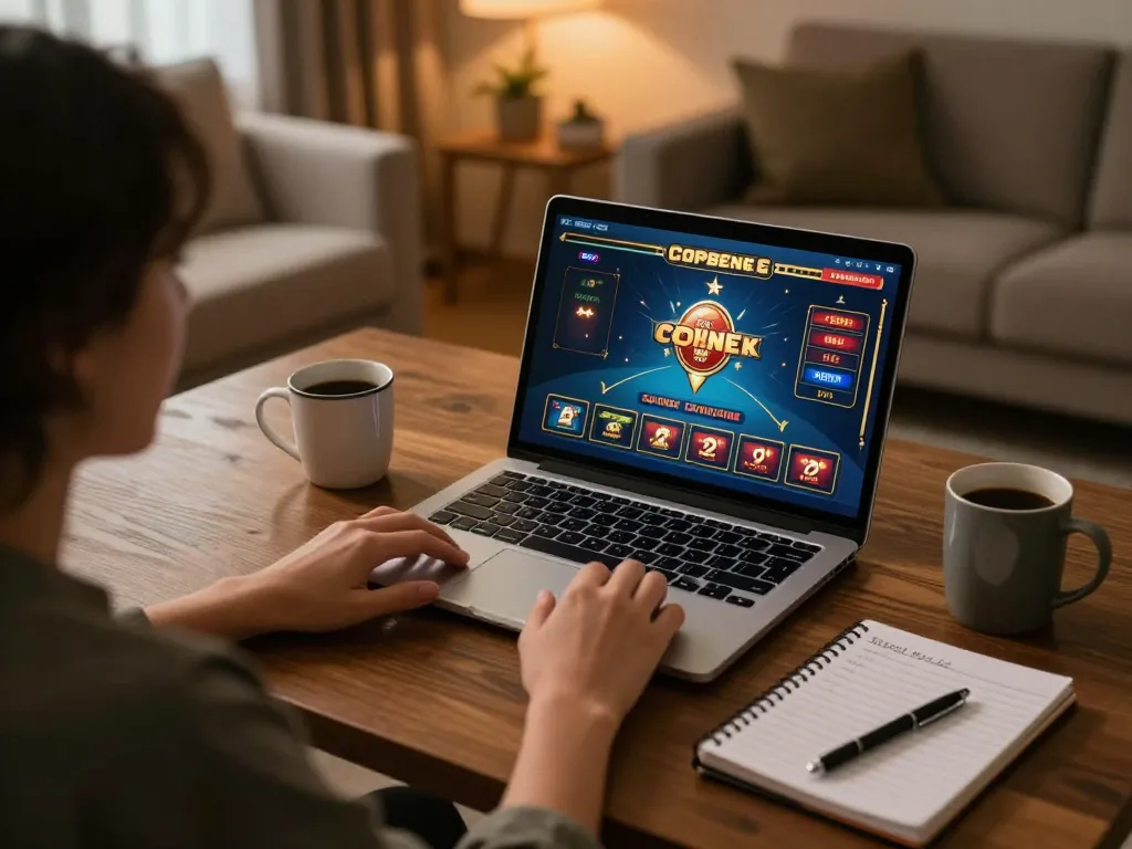 Engaged player using 789WIN to enjoy online casino gaming in a cozy atmosphere.
