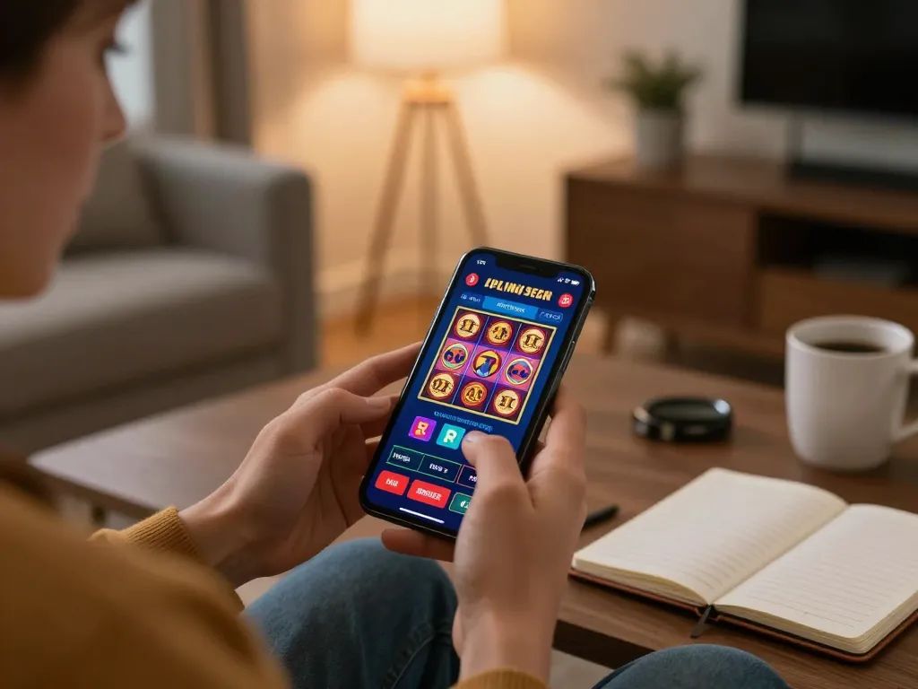 Player enjoying an interactive online casino experience with the 88 aa app on their smartphone